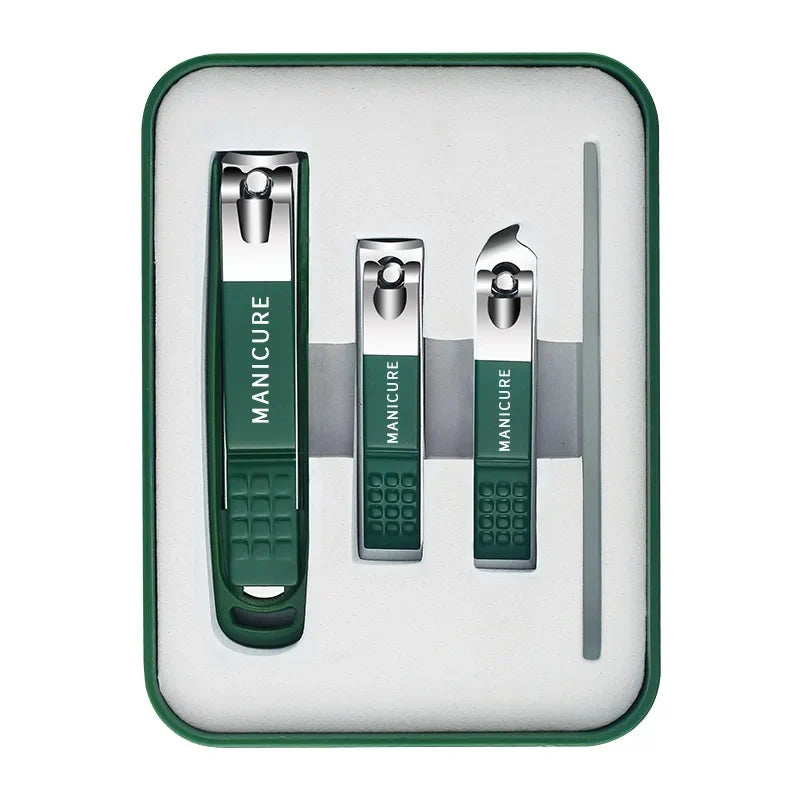 Nail Clipper Set Stainless Steel 4-piece with Splash-Proof Design