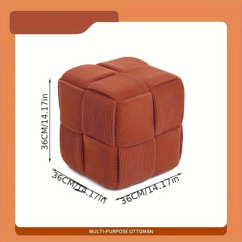 Cord Upholstered Stool – Versatile Footrest and Extra Seat