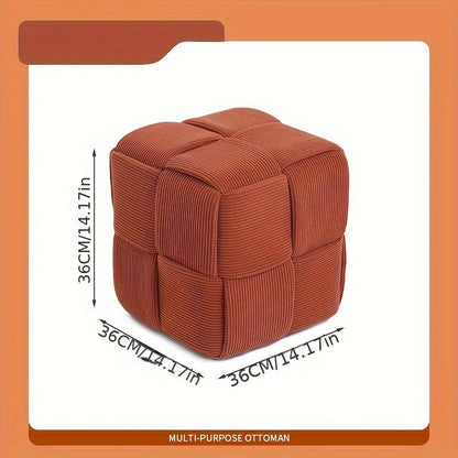 Cord Upholstered Stool – Versatile Footrest and Extra Seat
