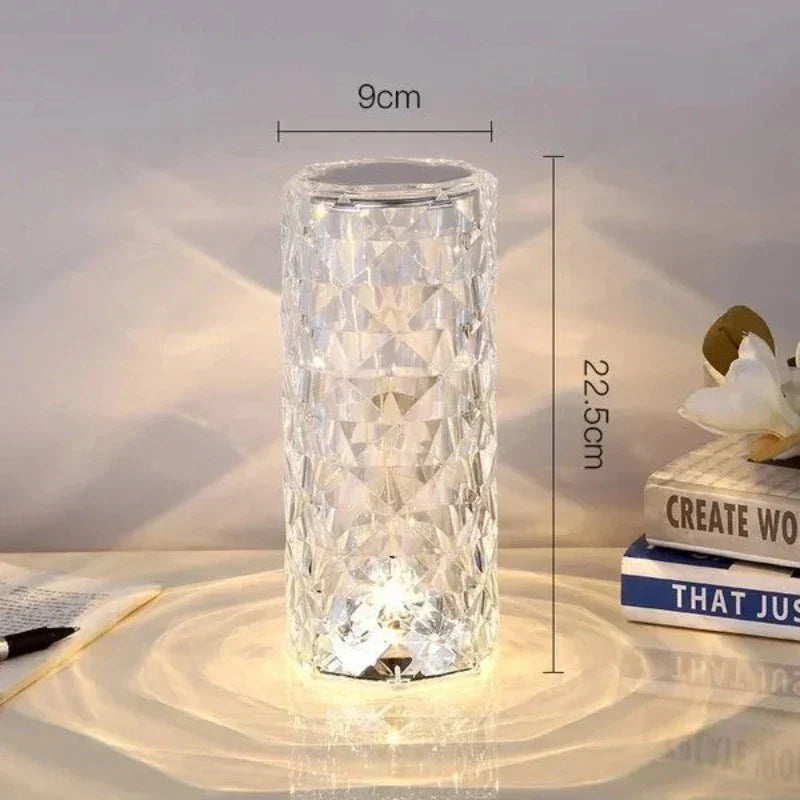 LED crystal lamp with remote control – 16 colors, touch sensor