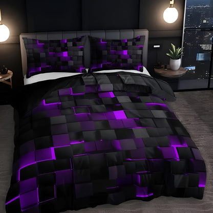 3D Grid Bedding Set with Gaming Design
