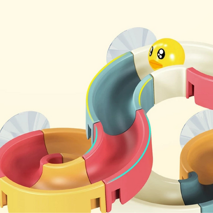 Bath Toy Water Slide 34-Piece Set with Colorful Ducks