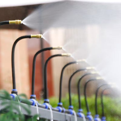 Irrigation system for garden & balcony — 360° spray nozzles, no electricity needed
