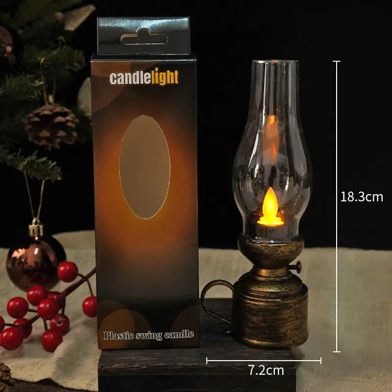 LED lantern with flame effect – battery operated