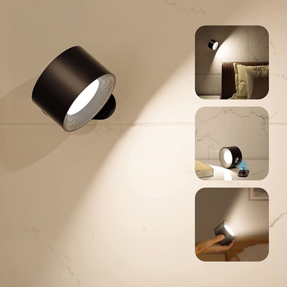 Rechargeable LED Wall Light with 360° Swivel Head – Touch Control, No Wiring