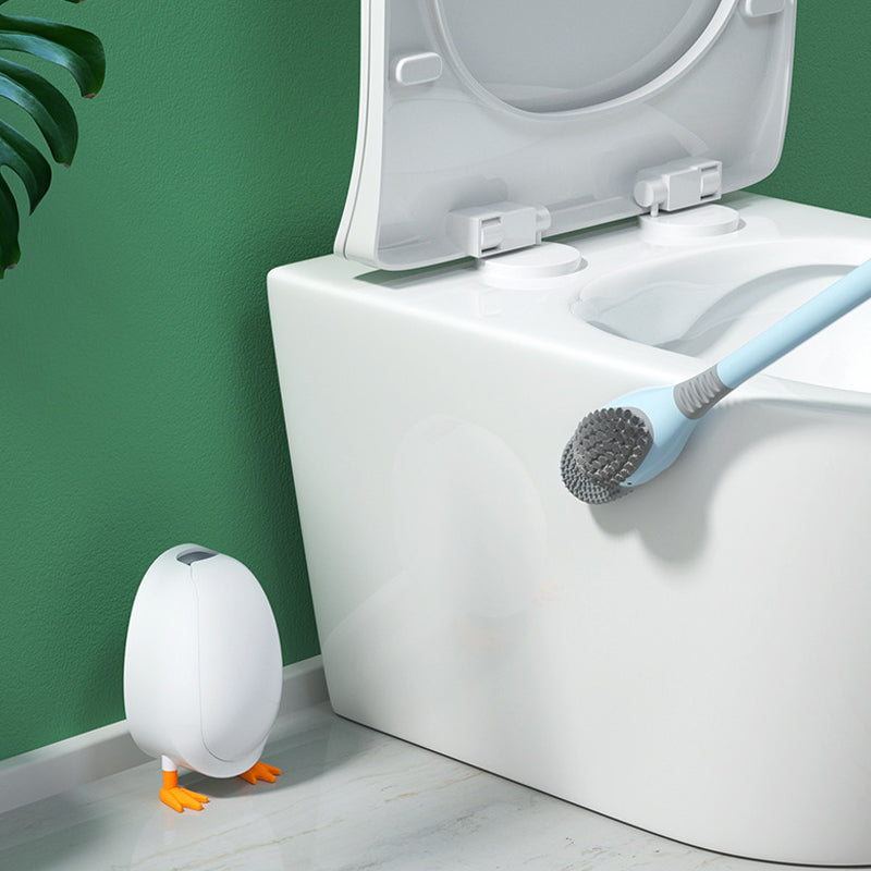 Toilet brush with long handle and soft bristles