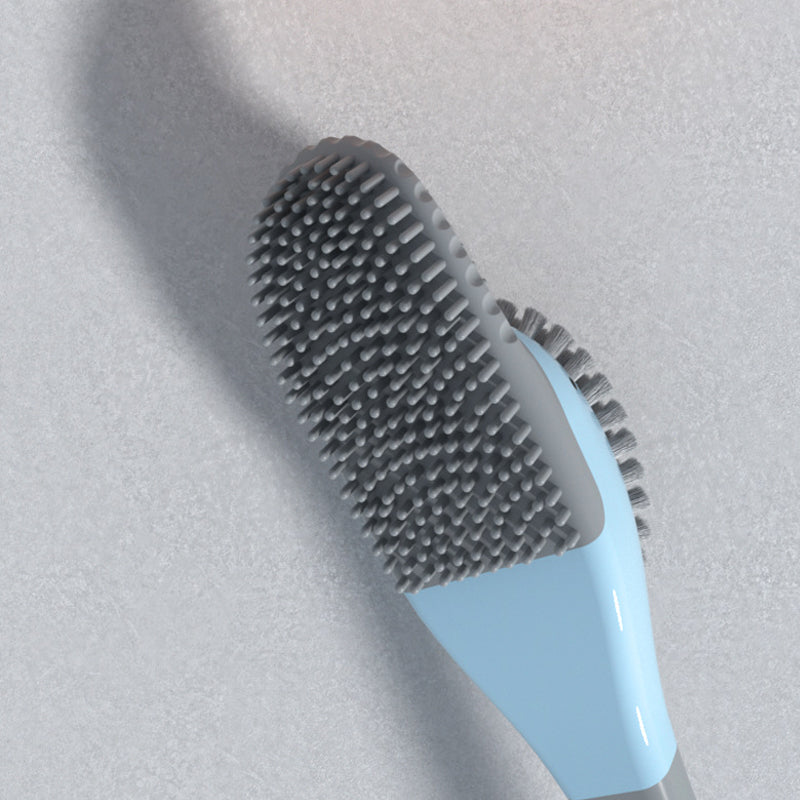 Toilet brush with long handle and soft bristles