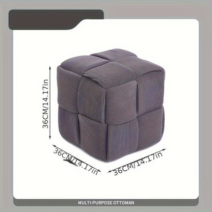 Cord Upholstered Stool – Versatile Footrest and Extra Seat