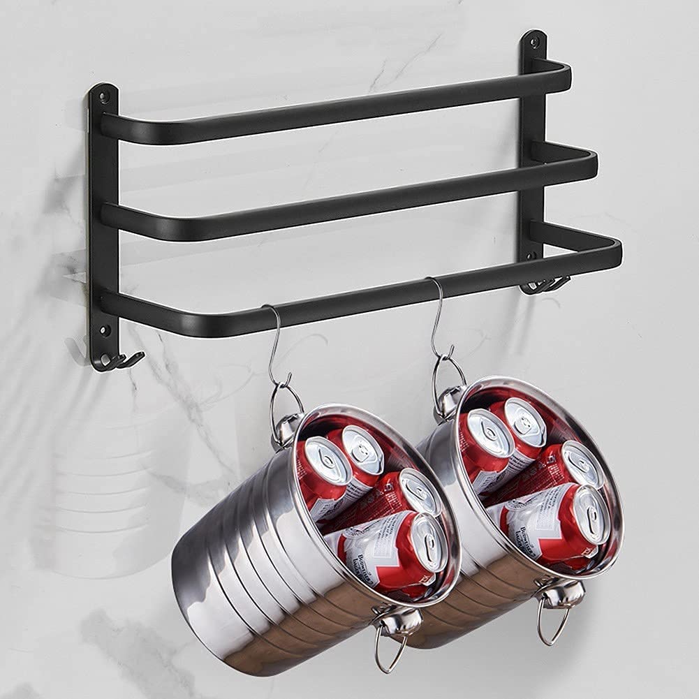 Wall-mounted towel holder without drilling – 2 or 3 bars