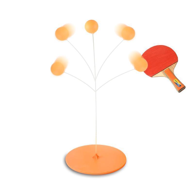 Table tennis set with flexible training arm