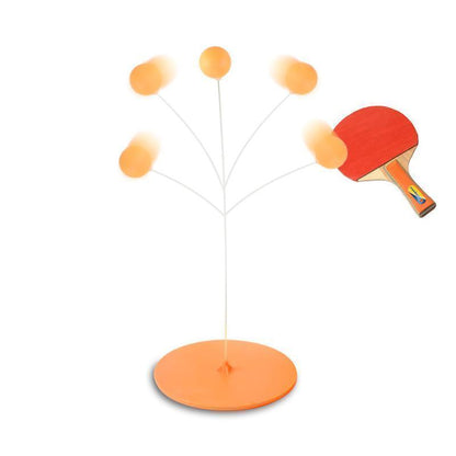 Table tennis set with flexible training arm