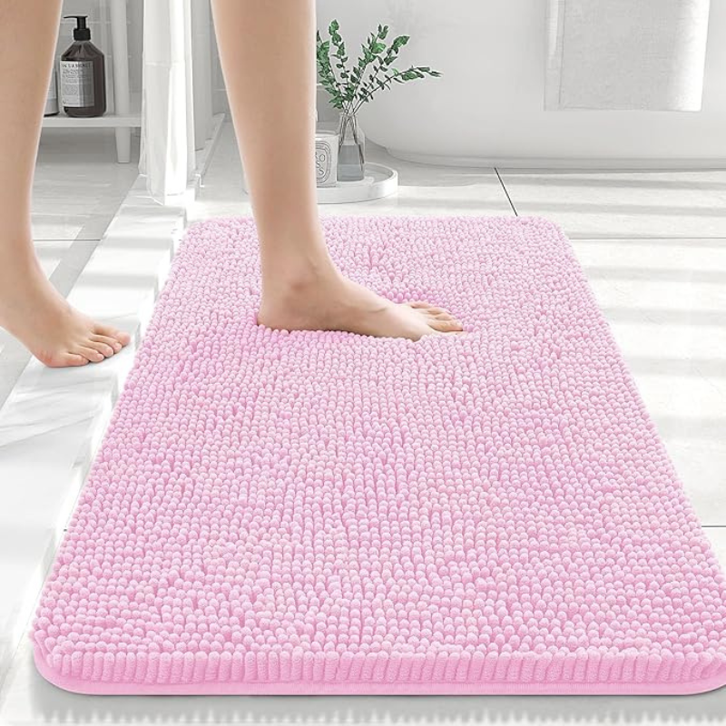 Chenille Bath Mat – Non-Slip, Super Soft, and Extra Absorbent