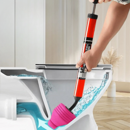 High-pressure drain cleaner — clear clogs without chemicals (toilet, sink, shower)