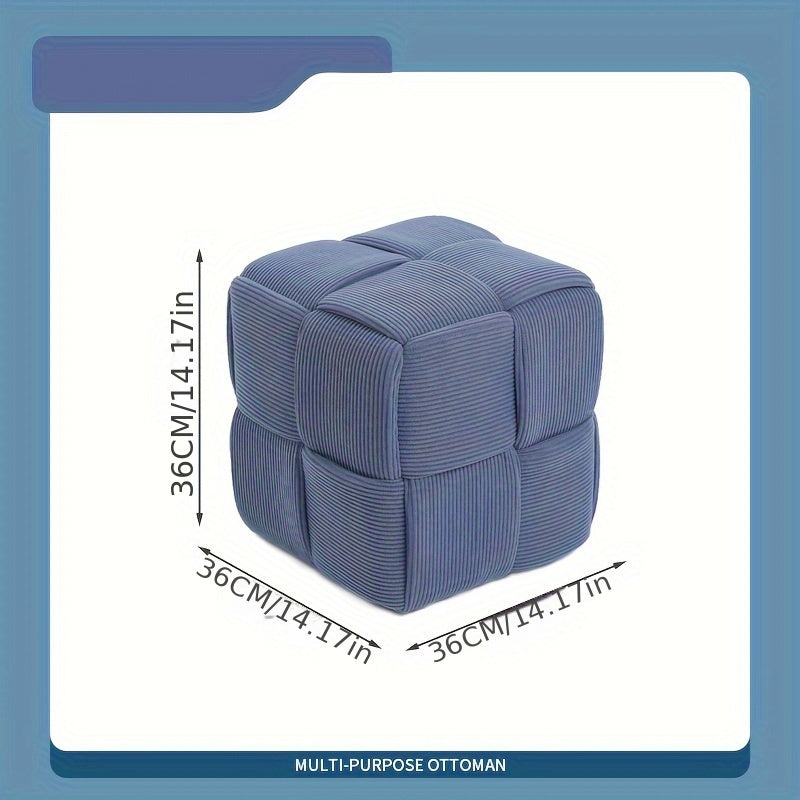 Cord Upholstered Stool – Versatile Footrest and Extra Seat