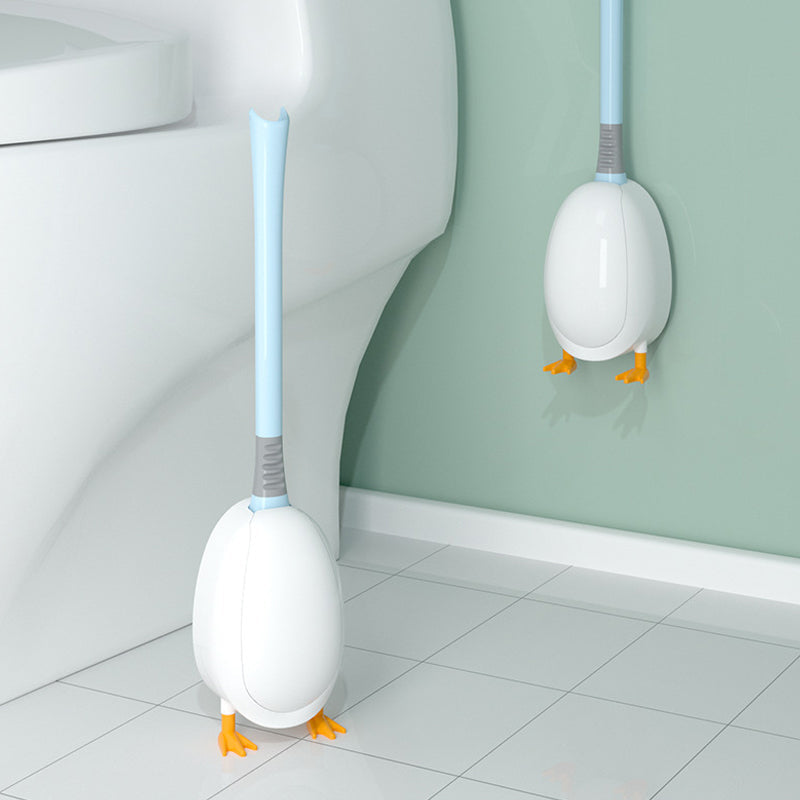 Toilet brush with long handle and soft bristles