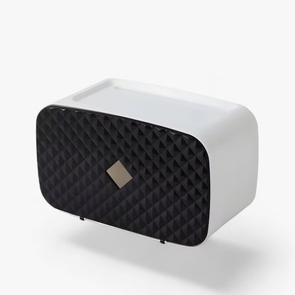 Toilet paper holder with waterproof cover and shelf