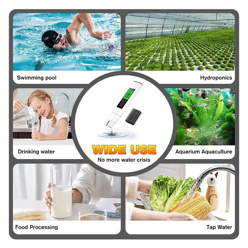 Water quality tester 4-in-1 with TDS measurement