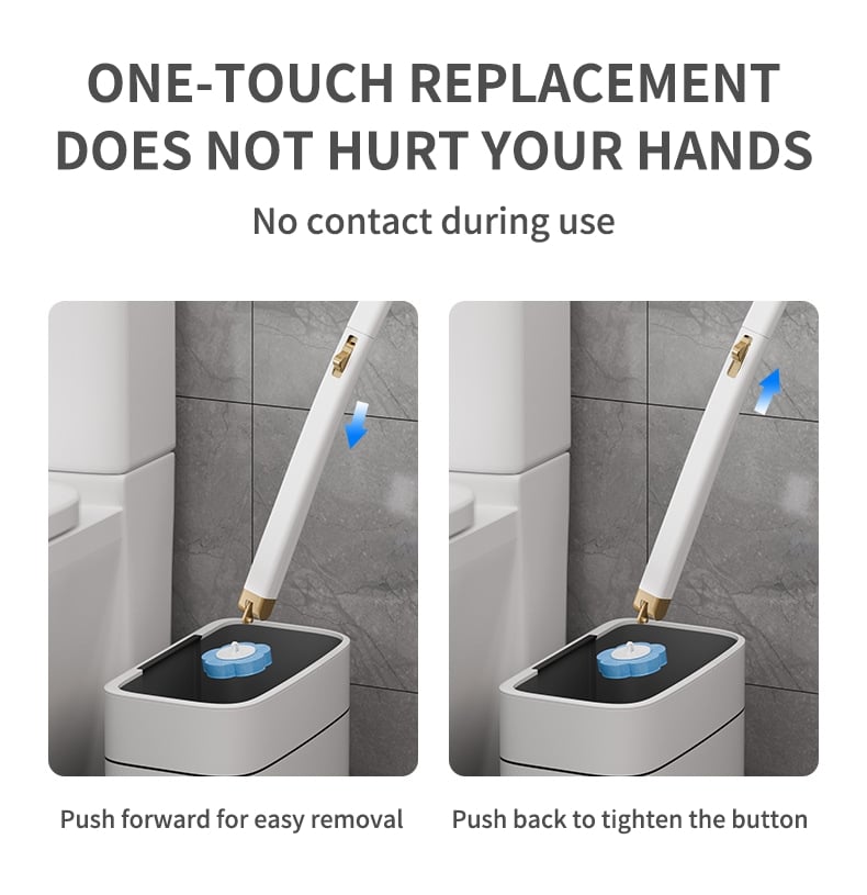 Disposable toilet brush with wall mount