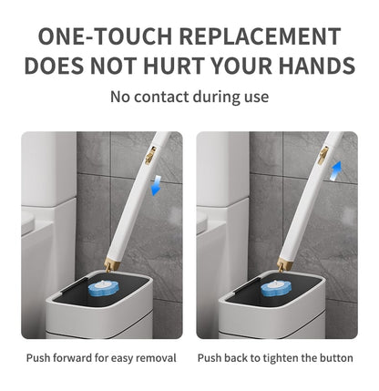 Disposable toilet brush with wall mount
