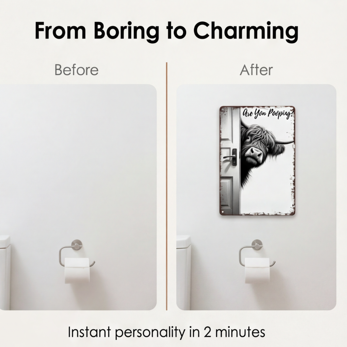 Funny Metal Bathroom Sign – Smiles Included