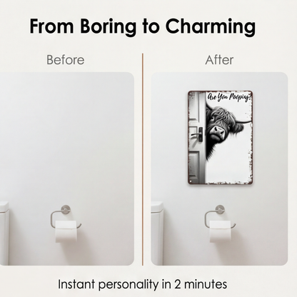 Funny Metal Bathroom Sign – Smiles Included