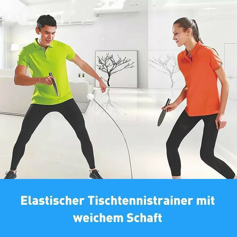 Table tennis set with flexible training arm