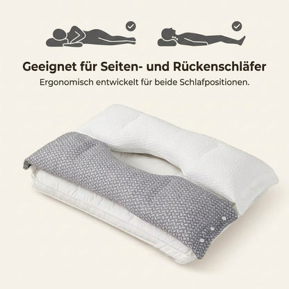 Wake up without neck pain — Ergonomic support pillow for side and back sleepers