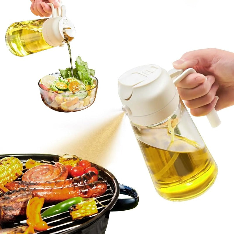 Glass Oil Sprayer 2-in-1 with Spray and Pour Function
