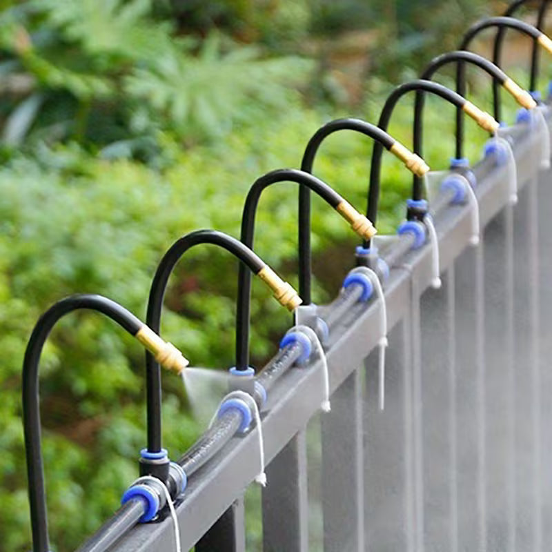 Irrigation system for garden & balcony — 360° spray nozzles, no electricity needed