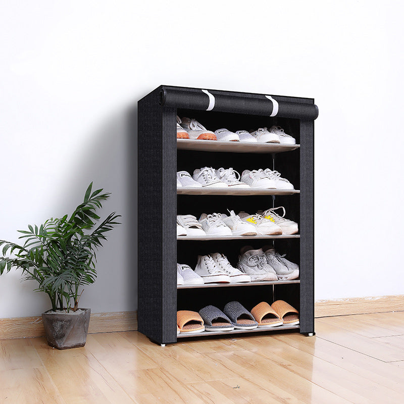 Shoe Cabinet with Fabric Cover and Steel Frame – 6 or 8 Shelves