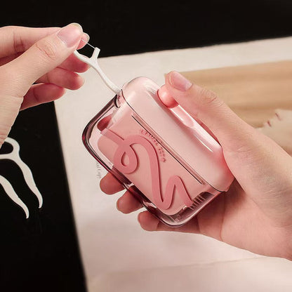 Floss dispenser with push button