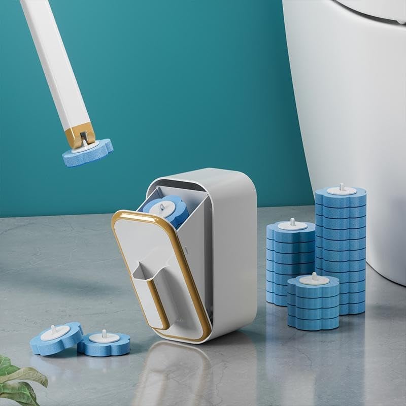 Disposable toilet brush with wall mount