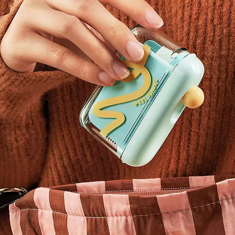 Floss dispenser with push button