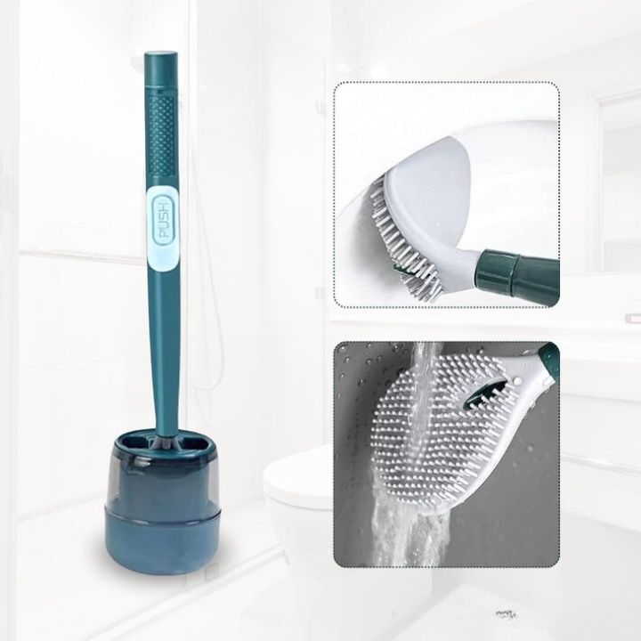 Toilet brush with spray function – wall mounting without drilling