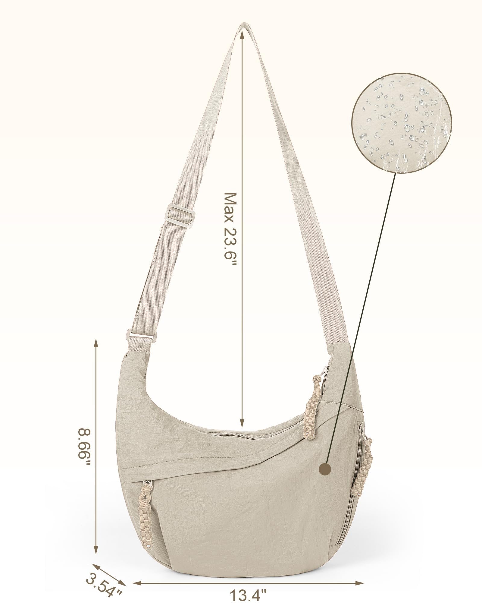 Nylon Crossbody Bag with Multiple Compartments – Lightweight and Practical