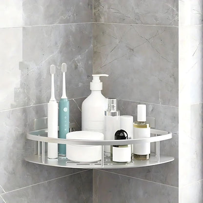 Corner Shower Shelf – Drill-Free Aluminum Wall Shelf for Bath & Shower