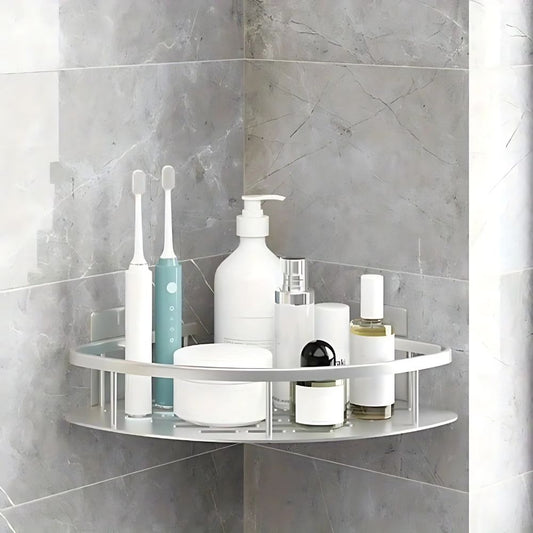 Corner Shower Shelf – Drill-Free Aluminum Wall Shelf for Bath & Shower