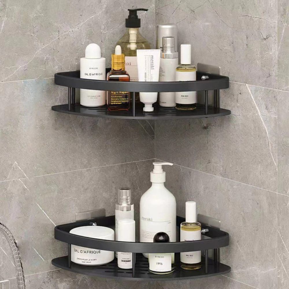 Corner Shower Shelf – Drill-Free Aluminum Wall Shelf for Bath & Shower