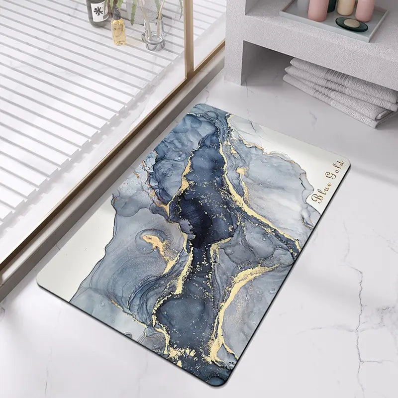Bath mat with marble look – non-slip and highly absorbent