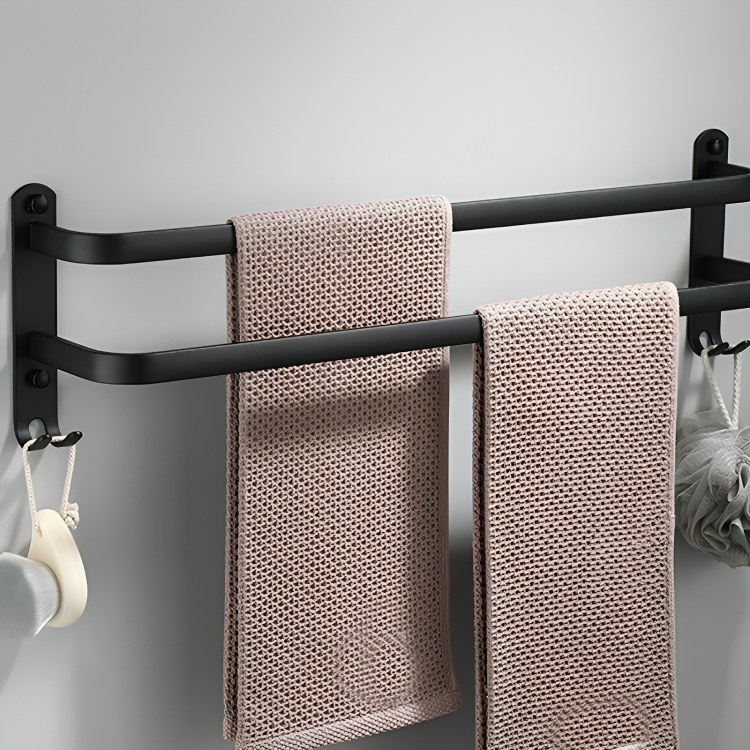 Wall-mounted towel holder without drilling – 2 or 3 bars