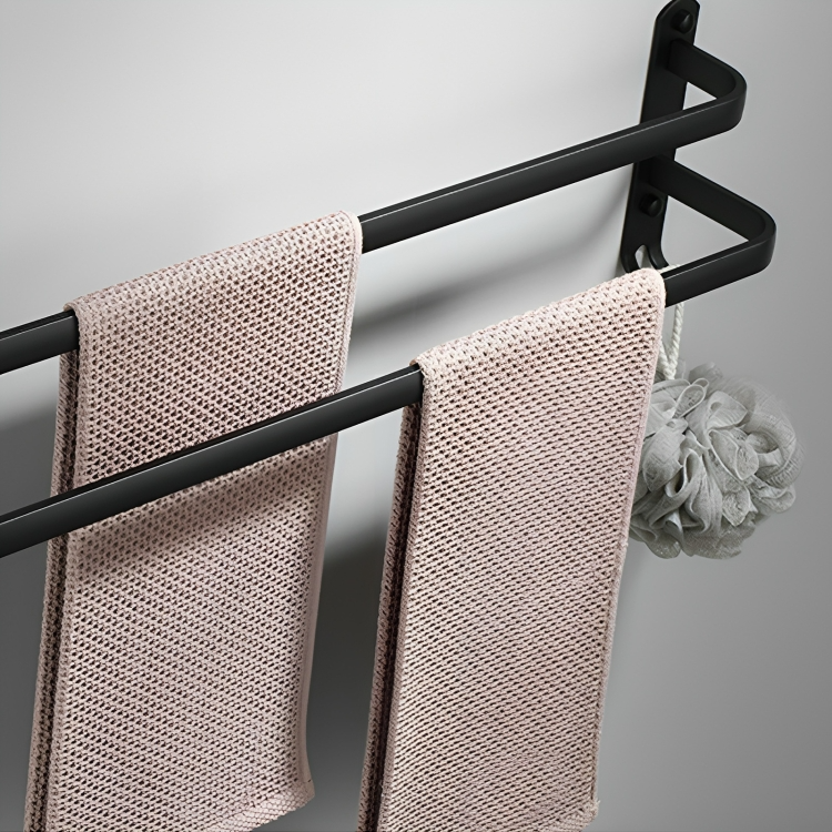 Wall-mounted towel holder without drilling – 2 or 3 bars