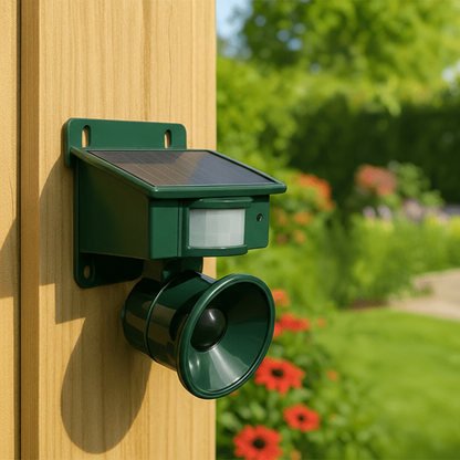 Bird repellent device with motion sensor – solar-powered and noise deterrent