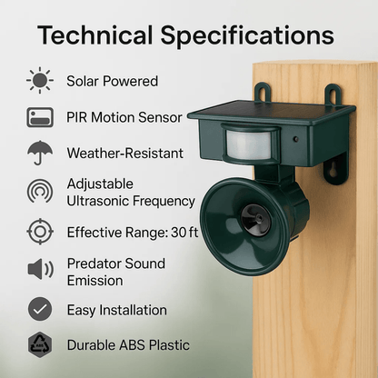Bird repellent device with motion sensor – solar-powered and noise deterrent