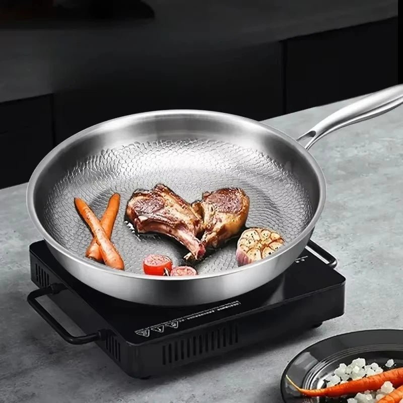 Hammered Nonstick Frying Pan – Titanium Coating for Induction