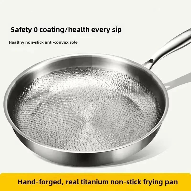 Hammered Nonstick Frying Pan – Titanium Coating for Induction