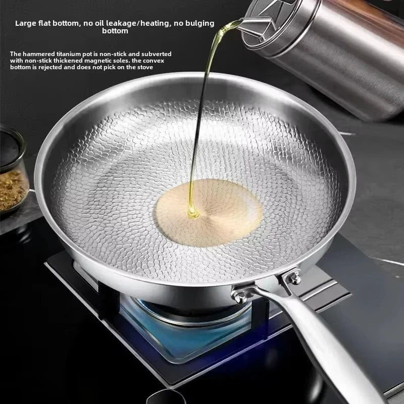 Hammered Nonstick Frying Pan – Titanium Coating for Induction