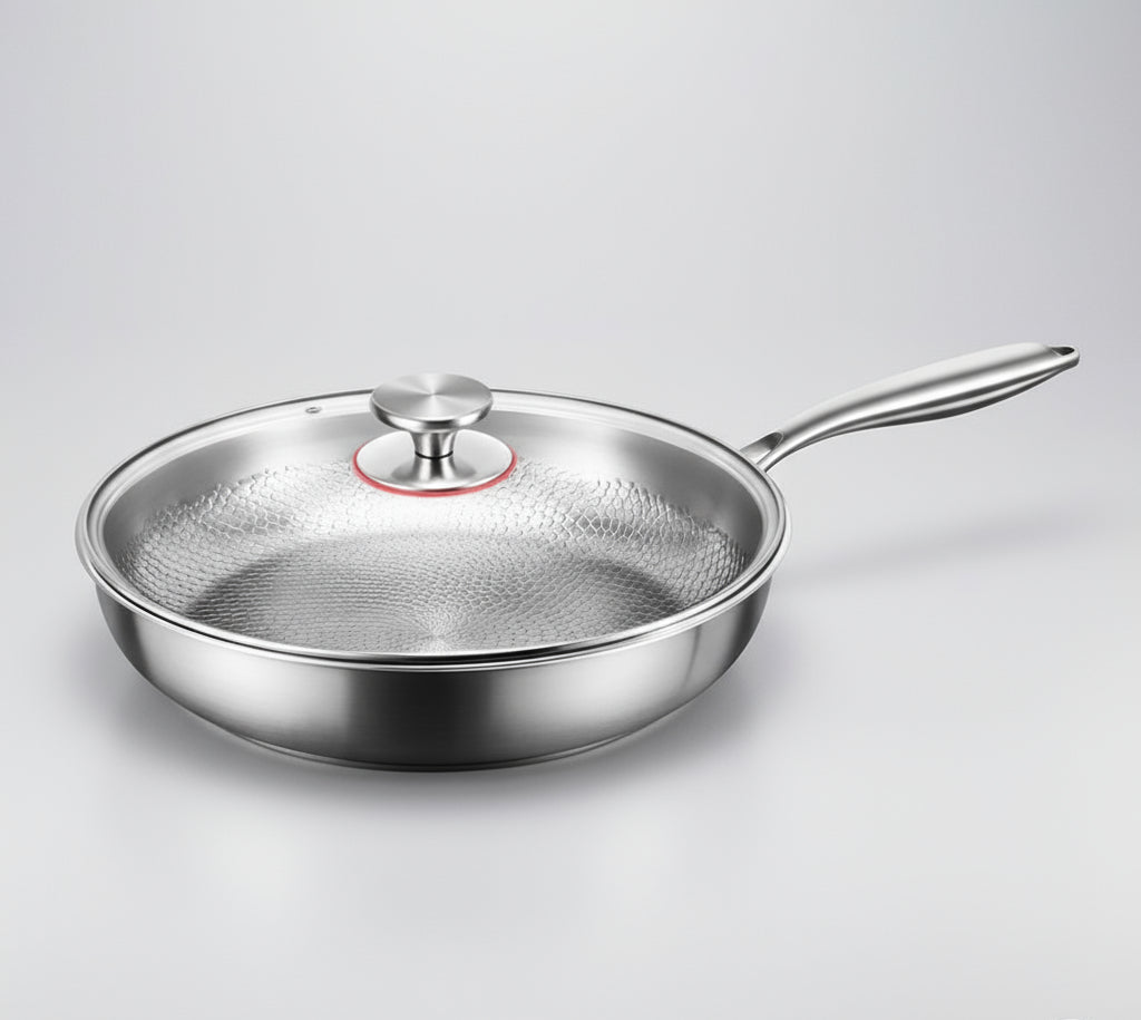 Hammered Nonstick Frying Pan – Titanium Coating for Induction