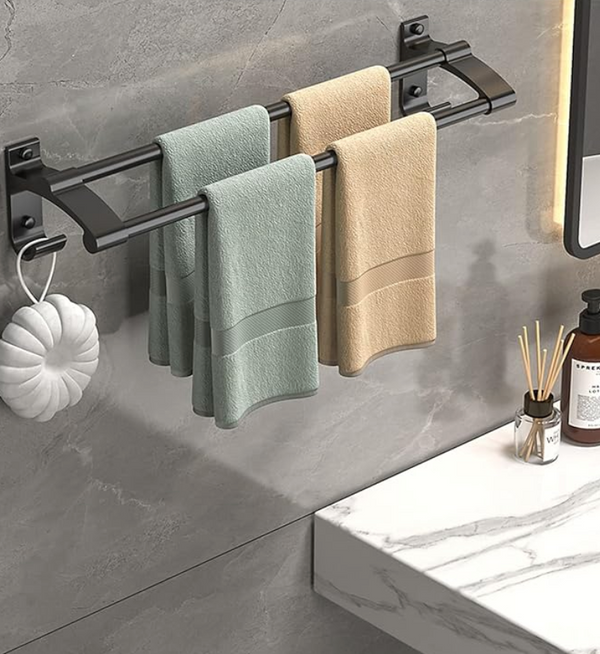 Wall-mounted towel holder without drilling – 2 or 3 bars