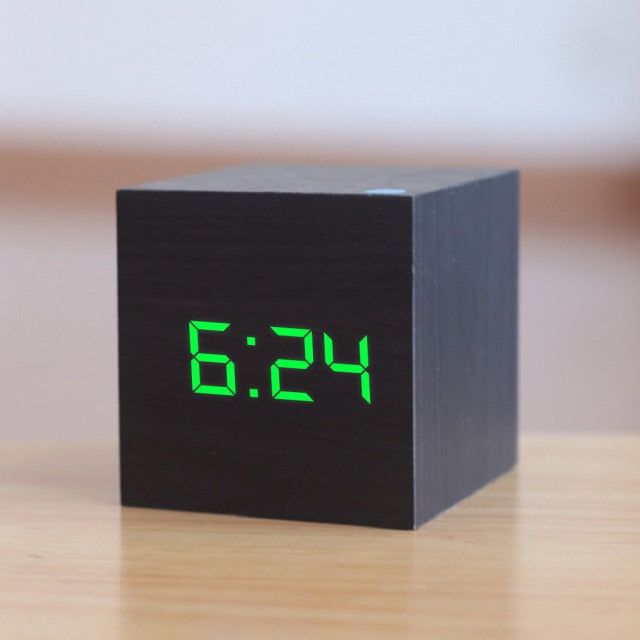 Digital LED Alarm Clock with Temperature Display