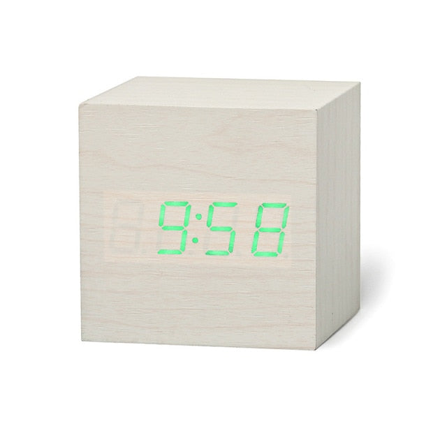 Digital LED Alarm Clock with Temperature Display